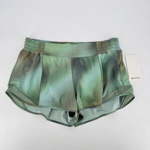 Lululemon Hotty Hot High Rise Short 2.5" Lined CDGM PLMC Green Size 12 NWT